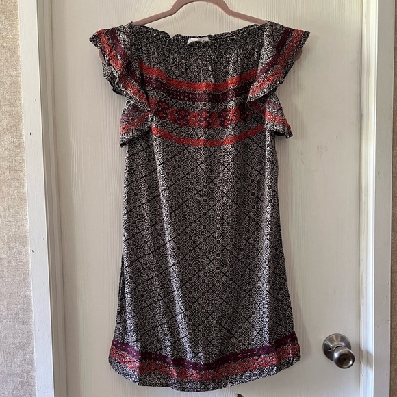 THML Black and Red Geometric Mini Dress - Picture 4 of 8